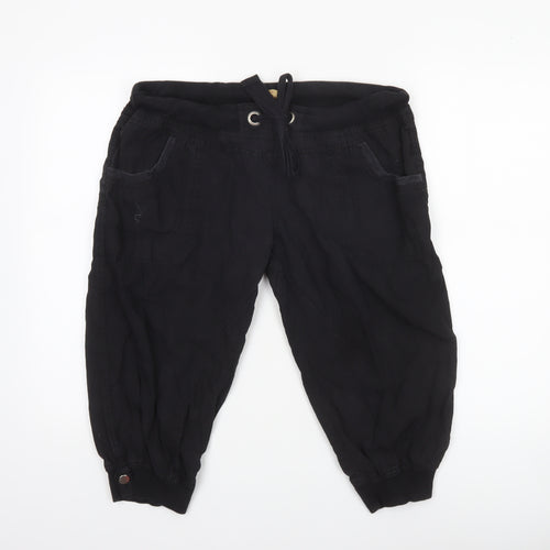 Denim Co Women Black Cotton Jogger Trousers Size 12