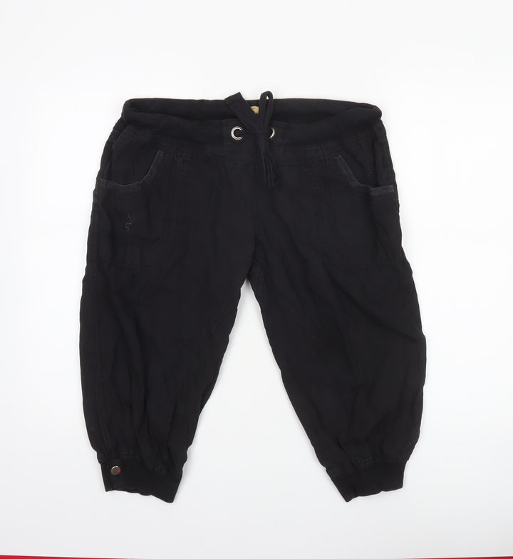 Denim Co Women Black Cotton Jogger Trousers Size 12