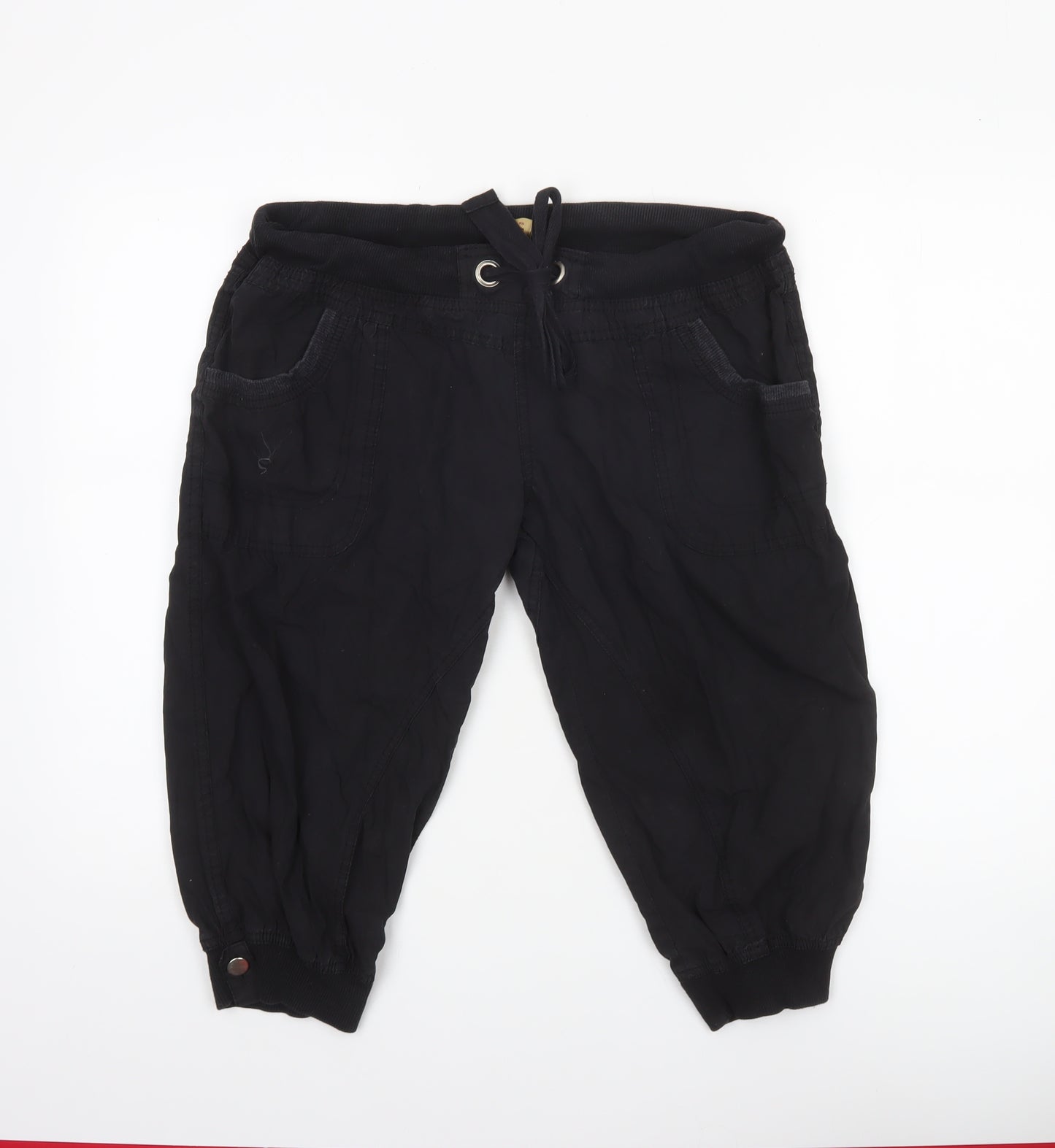 Denim Co Women Black Cotton Jogger Trousers Size 12