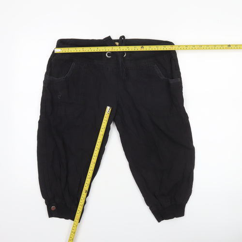 Denim Co Women Black Cotton Jogger Trousers Size 12
