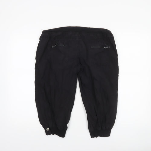 Denim Co Women Black Cotton Jogger Trousers Size 12