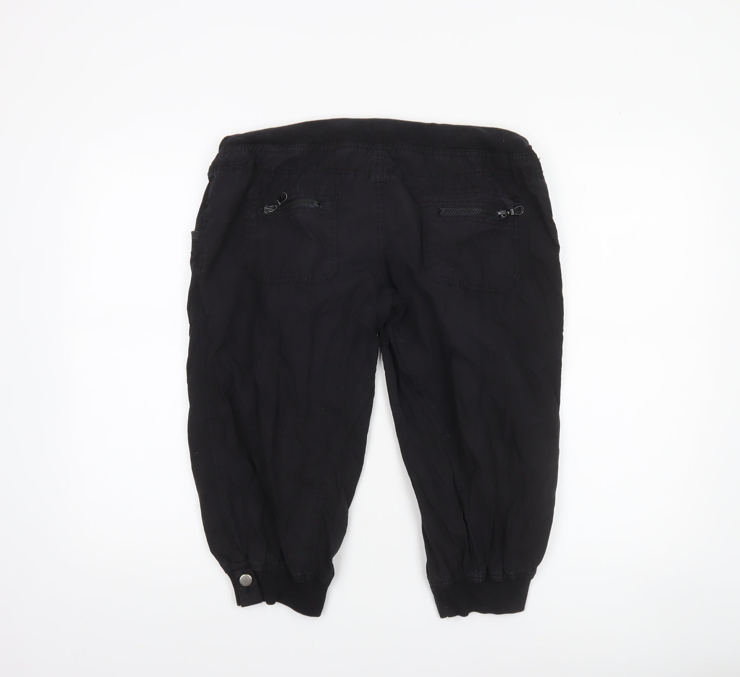 Denim Co Women Black Cotton Jogger Trousers Size 12