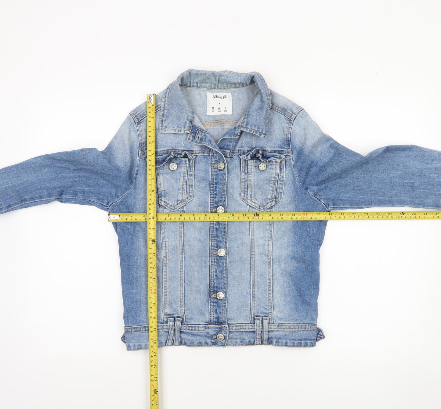 Denim Co Women’s Blue Denim Jacket Size 12 Regular Fit Casual