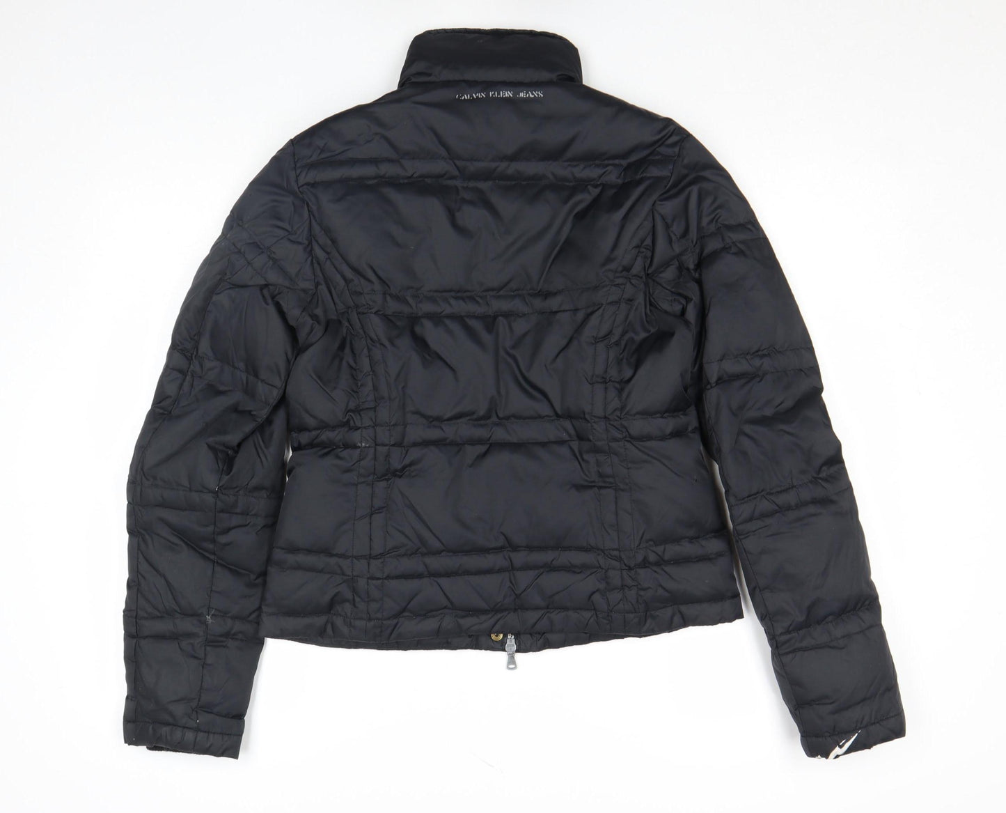 Calvin Klein Jeans Women's Black Puffer Jacket Size S Quilted Winter Coat