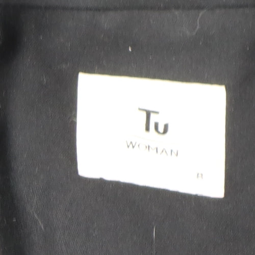 Tu Women Black Slim Fit One Button Blazer Jacket Size 12