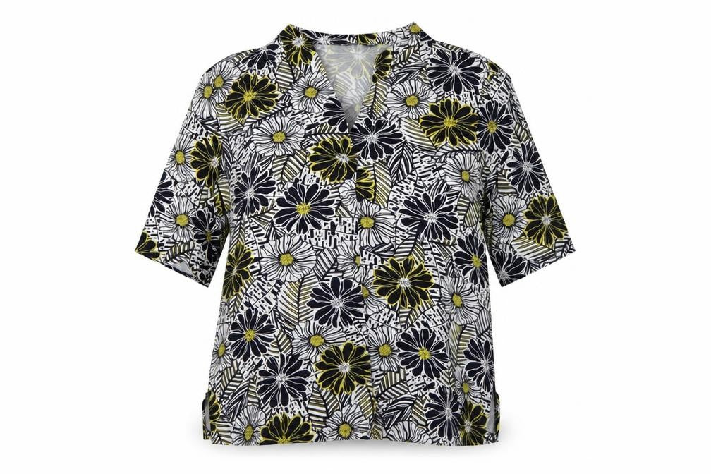 Front view of Bonmarché Women's Multicoloured Floral Tunic Blouse, size 18