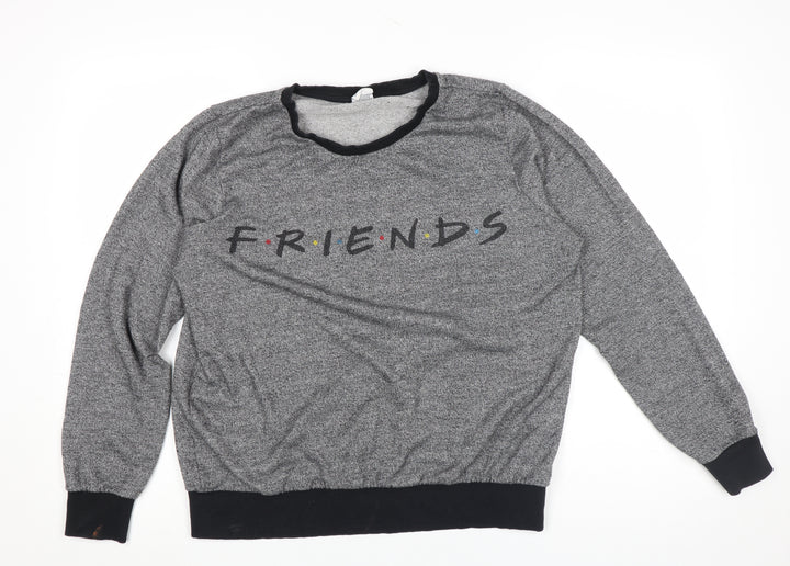 Friends The TV Series Women's Grey Long Sleeve Crew Neck Top Size 16