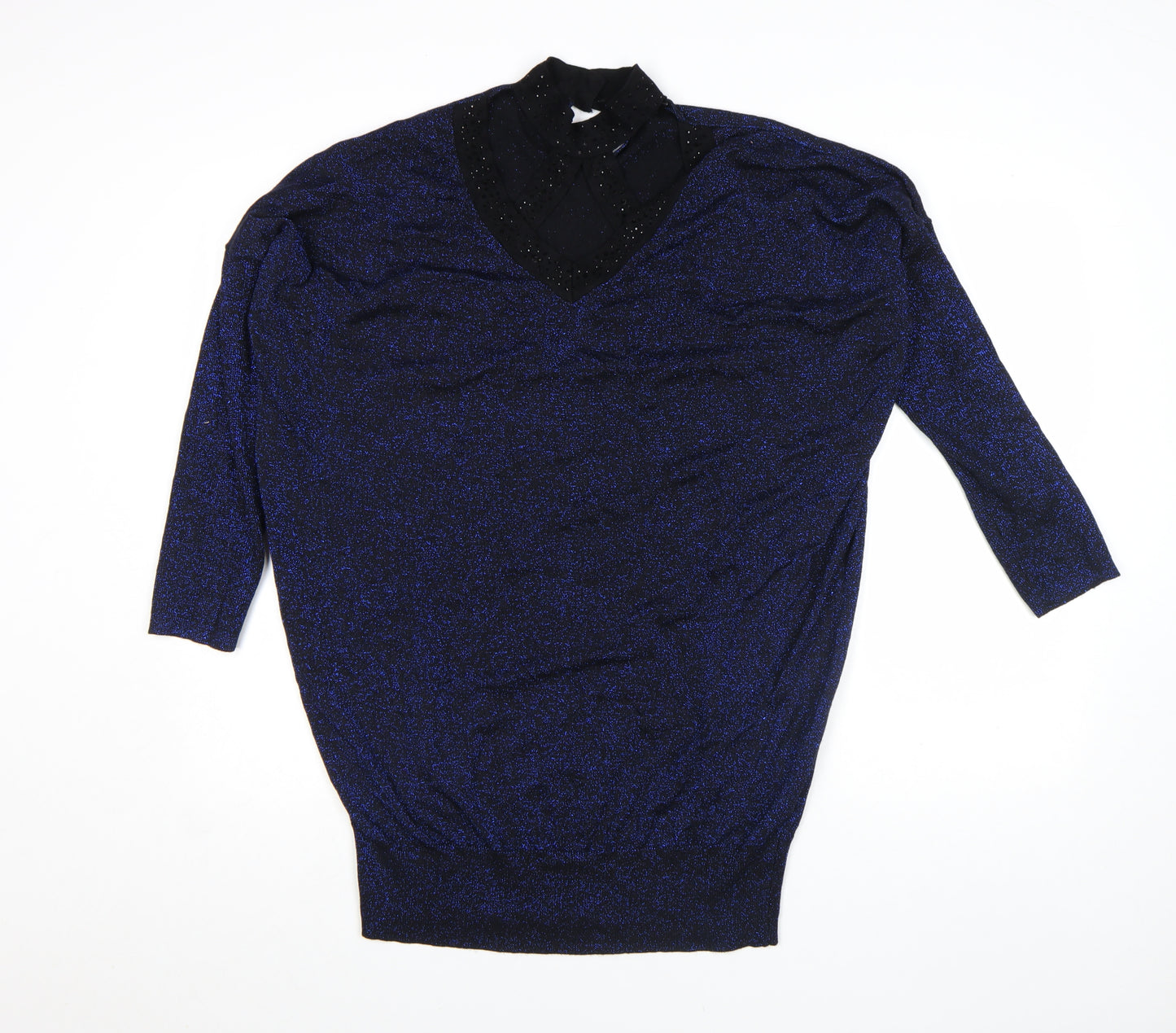 STAR by Julien Macdonald Women's Blue Beaded Tunic Top Size 18