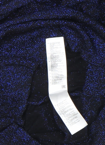 STAR by Julien Macdonald Women's Blue Beaded Tunic Top Size 18