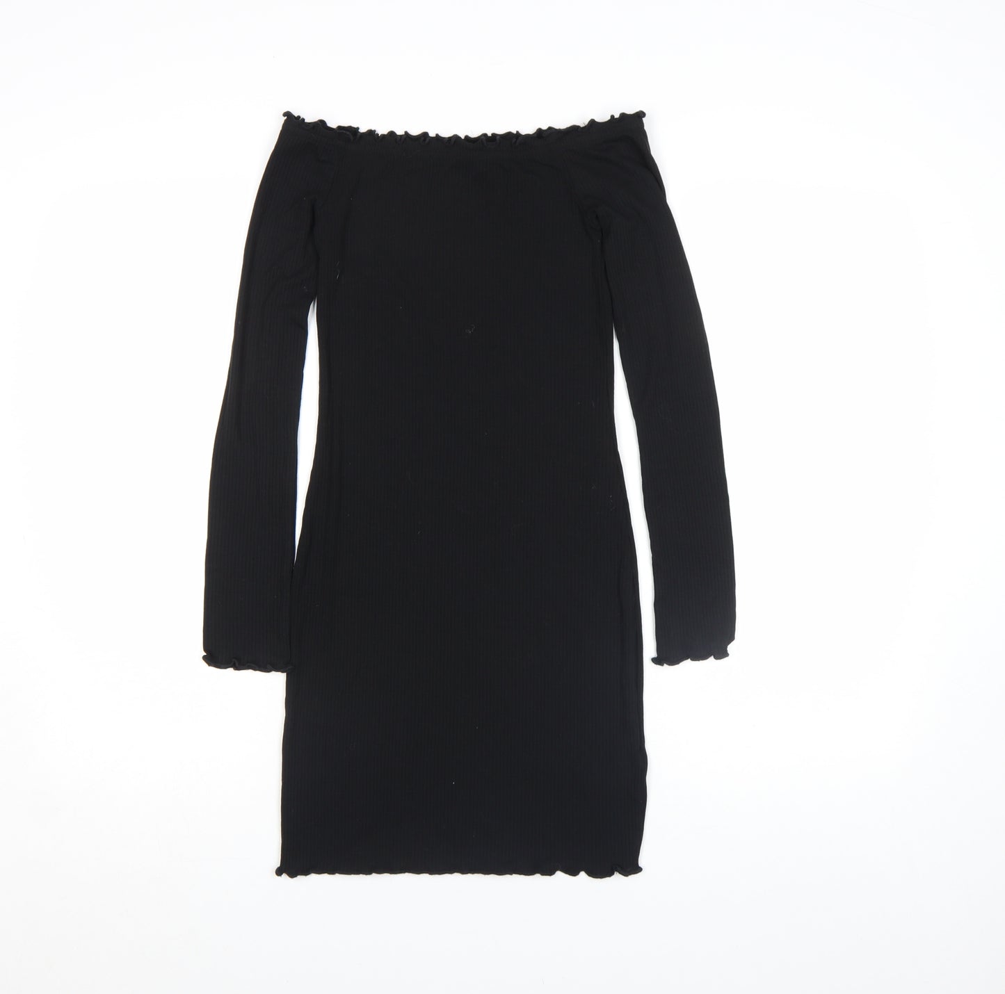 H&M Divided Women's Black XS Off Shoulder Bodycon Dress