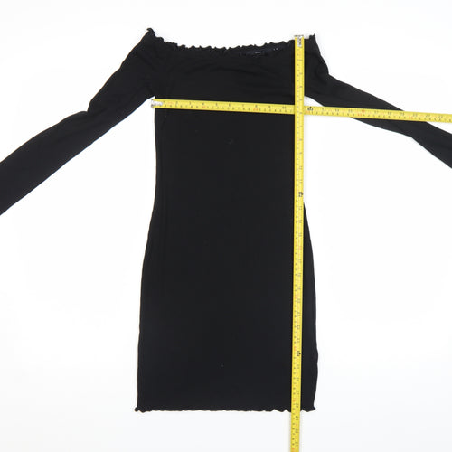 H&M Divided Women's Black XS Off Shoulder Bodycon Dress