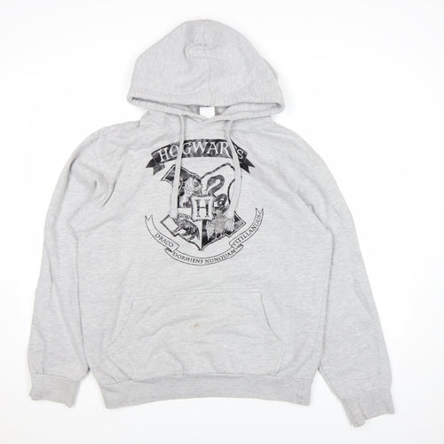 Fahona Womens Grey Hogwarts Pullover Hoodie Size L Cotton Blend