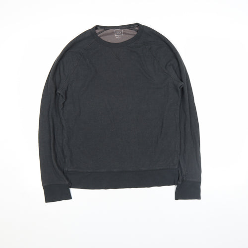 GAP Men Black Regular Fit Long Sleeve Cotton Blend Top Size S