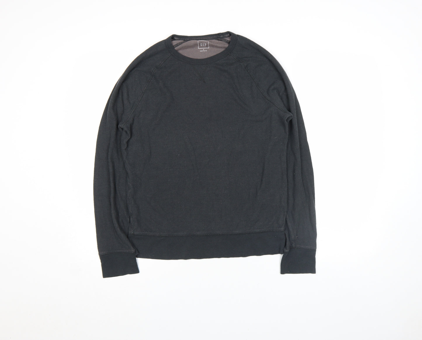 GAP Men Black Regular Fit Long Sleeve Cotton Blend Top Size S