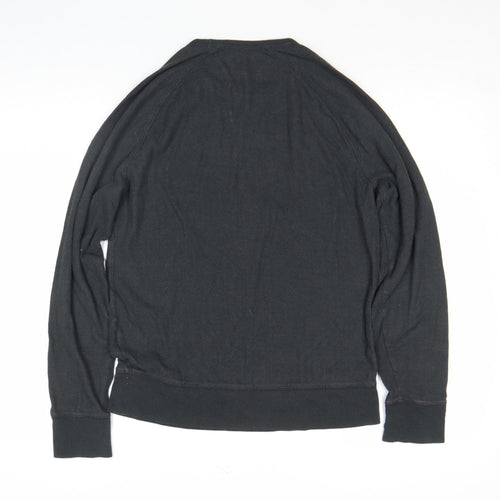 GAP Men Black Regular Fit Long Sleeve Cotton Blend Top Size S