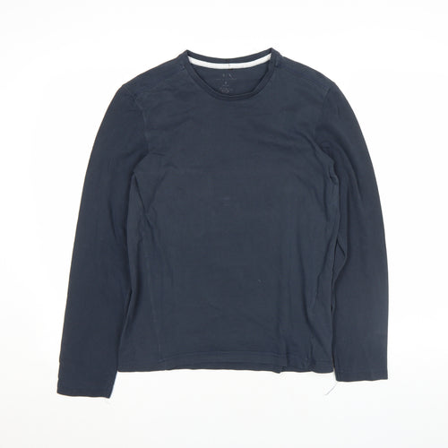 Armani Exchange Men’s Navy Blue Long Sleeve Cotton Crew Neck Top Size S
