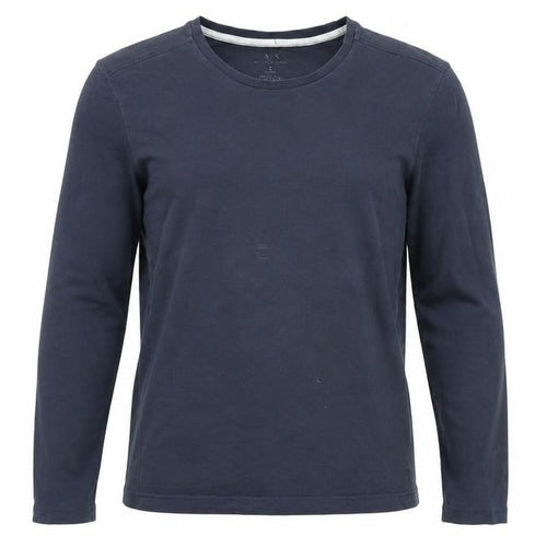 Armani Exchange Men’s Navy Blue Long Sleeve Cotton Crew Neck Top Size S