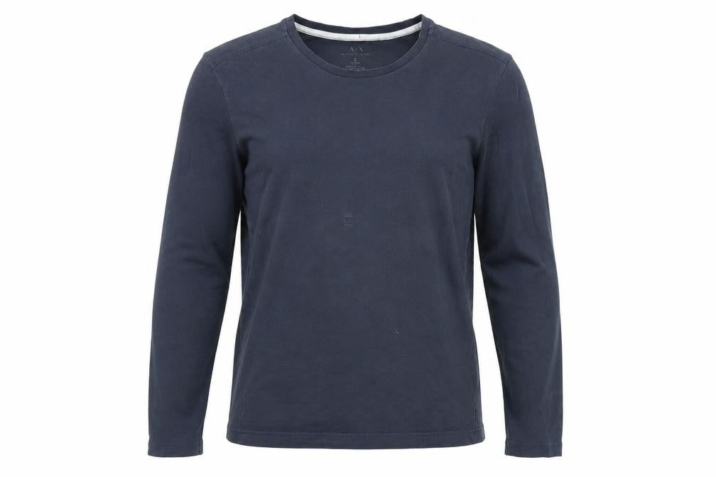 Armani Exchange Men’s Navy Blue Long Sleeve Cotton Crew Neck Top Size S