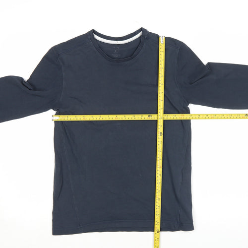 Armani Exchange Men’s Navy Blue Long Sleeve Cotton Crew Neck Top Size S