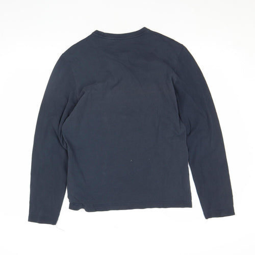 Armani Exchange Men’s Navy Blue Long Sleeve Cotton Crew Neck Top Size S