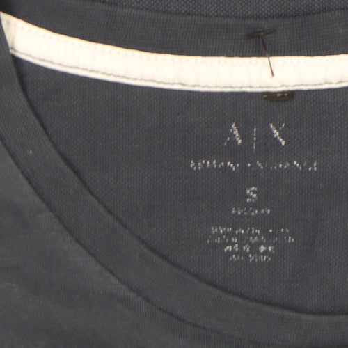 Armani Exchange Men’s Navy Blue Long Sleeve Cotton Crew Neck Top Size S