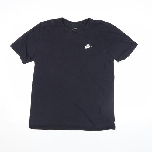 Nike Men's Black Cotton Regular Fit Logo T-Shirt Size M