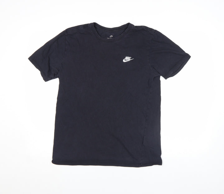 Nike Men's Black Cotton Regular Fit Logo T-Shirt Size M