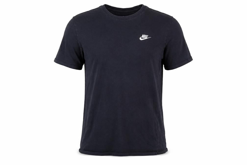 Nike Men's Black Cotton Regular Fit Logo T-Shirt Size M