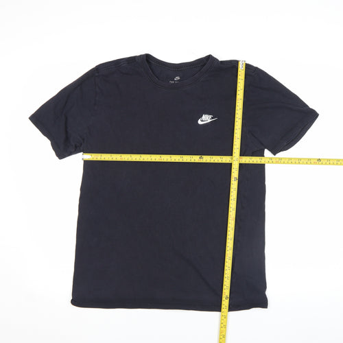 Nike Men's Black Cotton Regular Fit Logo T-Shirt Size M