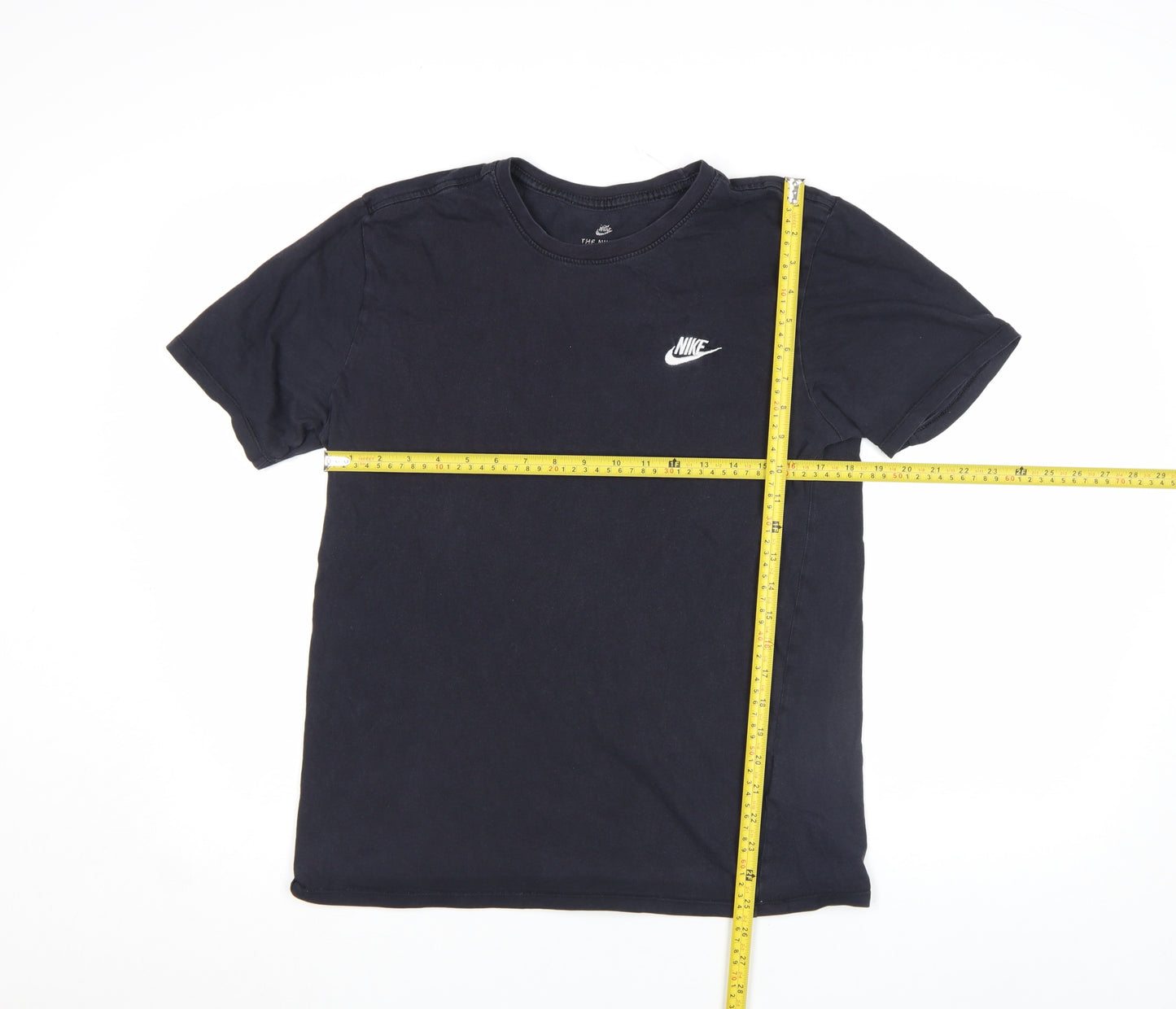 Nike Men's Black Cotton Regular Fit Logo T-Shirt Size M