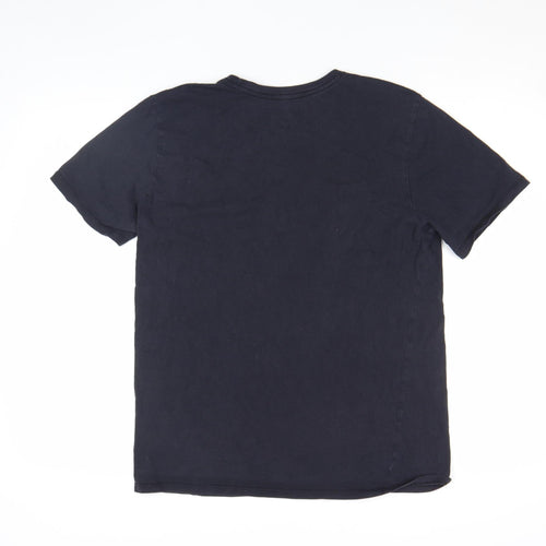 Nike Men's Black Cotton Regular Fit Logo T-Shirt Size M