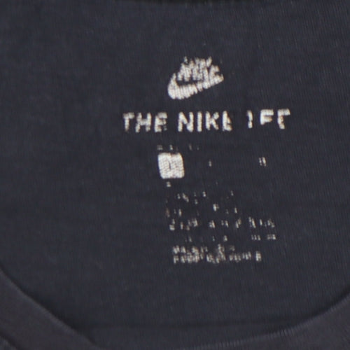 Nike Men's Black Cotton Regular Fit Logo T-Shirt Size M