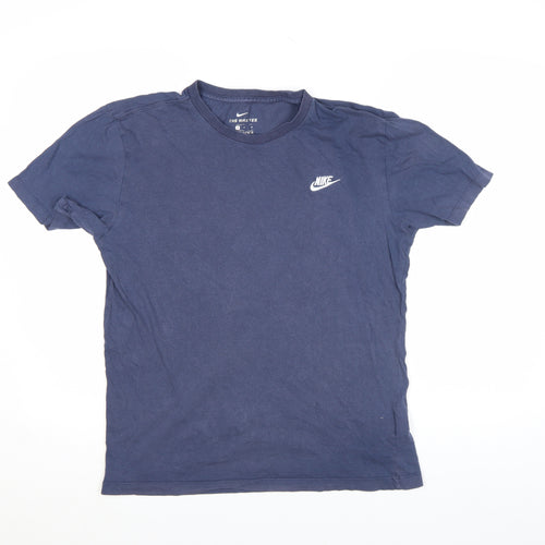 Nike Men's Blue Crew Neck Cotton T-Shirt Medium