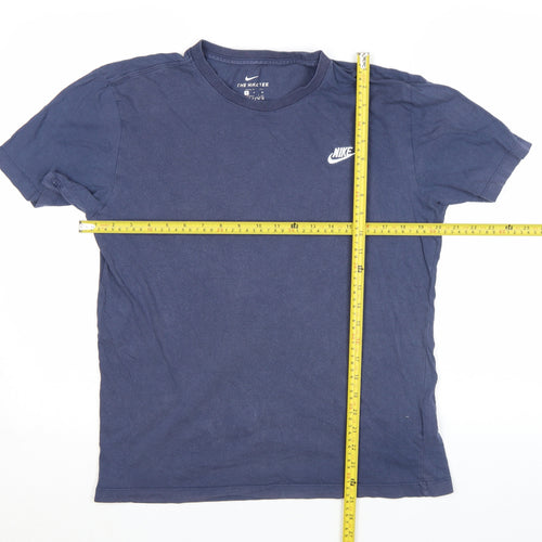 Nike Men's Blue Crew Neck Cotton T-Shirt Medium