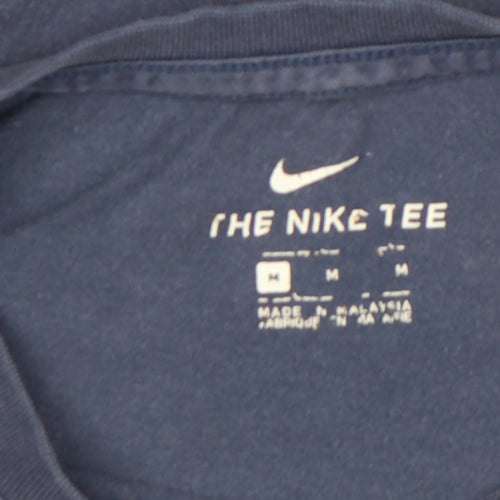 Nike Men's Blue Crew Neck Cotton T-Shirt Medium