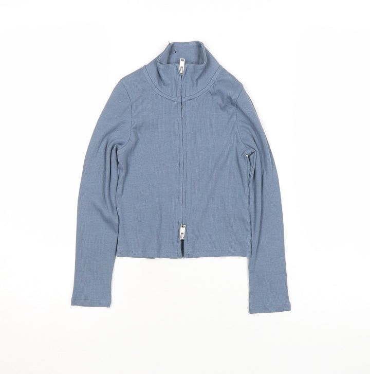 Marks and Spencer Girls Blue Full Zip Knit Sweatshirt 6-7 Years