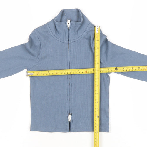 Marks and Spencer Girls Blue Full Zip Knit Sweatshirt 6-7 Years