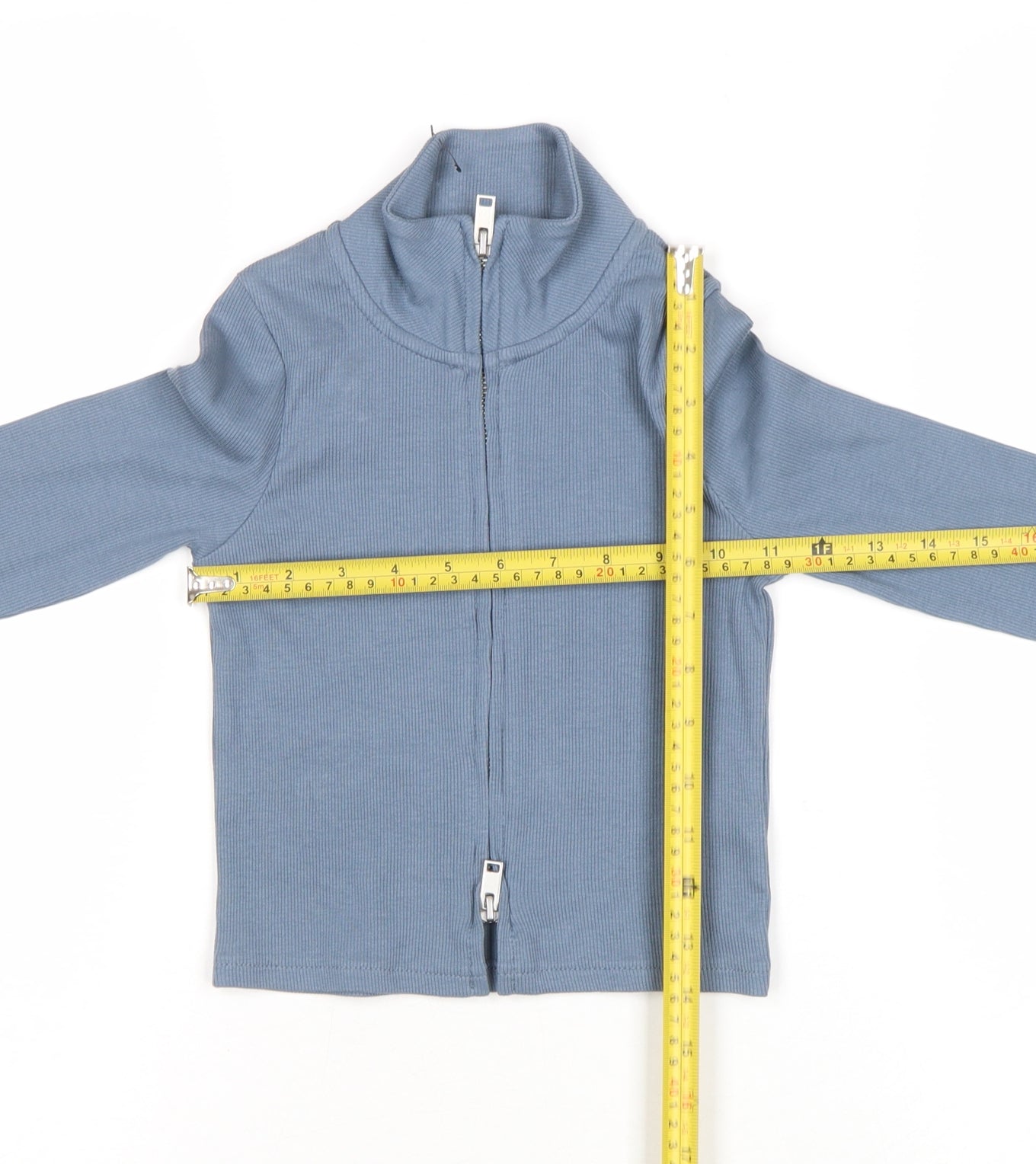 Marks and Spencer Girls Blue Full Zip Knit Sweatshirt 6-7 Years