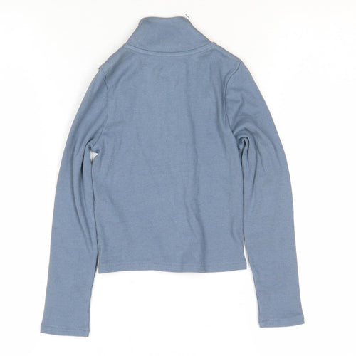 Marks and Spencer Girls Blue Full Zip Knit Sweatshirt 6-7 Years