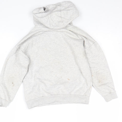 Disney Girls Grey Stitch Hoodie 9 Years Pullover Cotton Blend Sweatshirt