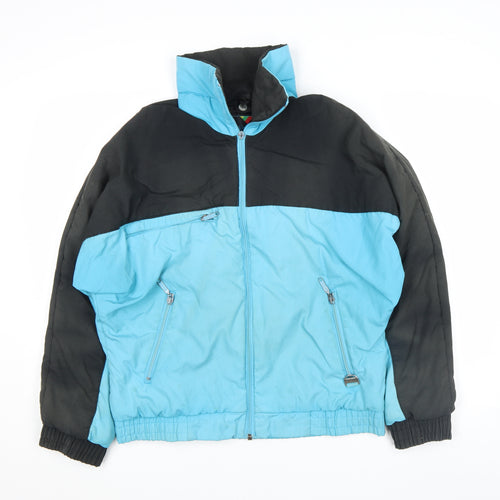 Rodeo Women Blue Black Puffer Jacket Size 10 Winter Retro
