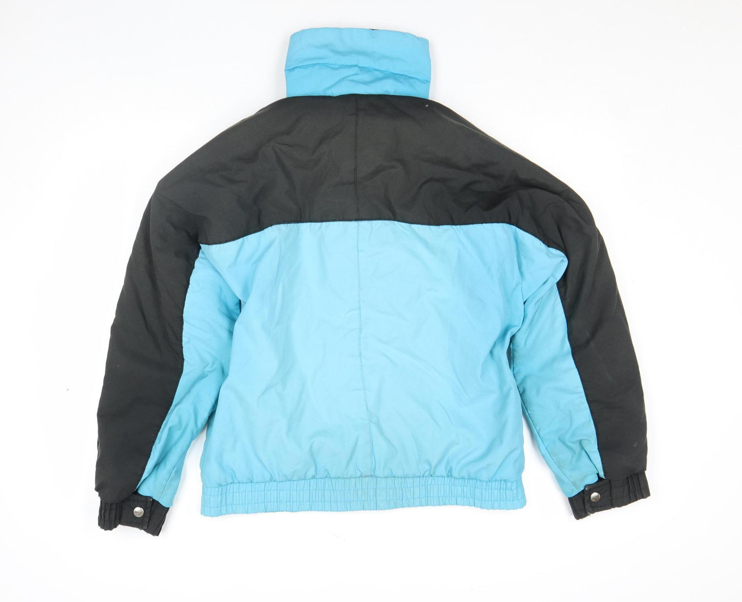 Rodeo Women Blue Black Puffer Jacket Size 10 Winter Retro