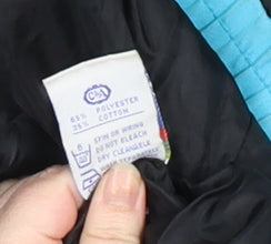 Rodeo Women Blue Black Puffer Jacket Size 10 Winter Retro