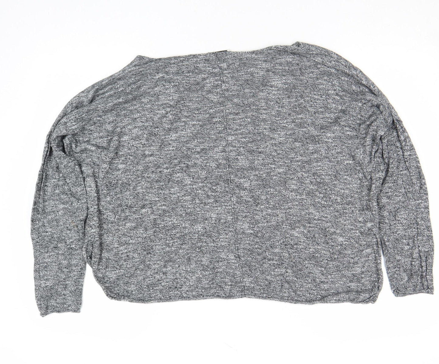 Zara Women Grey Knit Dolman Long Sleeve Boat Neck Blouse Size S