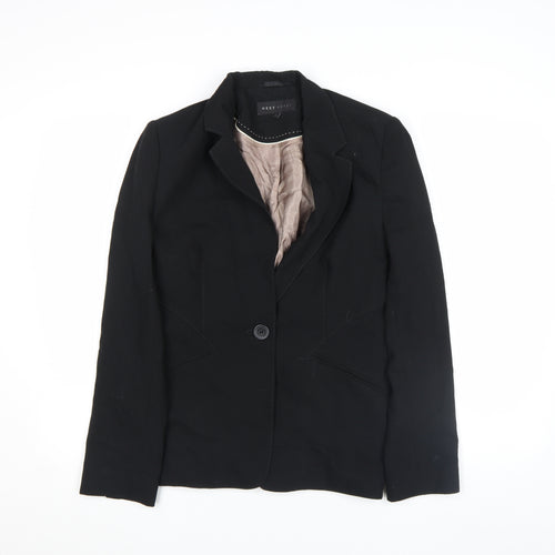 Next Woman Black Single-Breasted One-Button Blazer Size 12