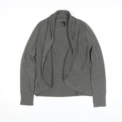 H&M Women’s Grey Ribbed Knit Long Sleeve Cardigan Size S