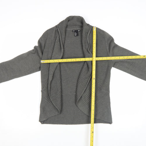 H&M Women’s Grey Ribbed Knit Long Sleeve Cardigan Size S