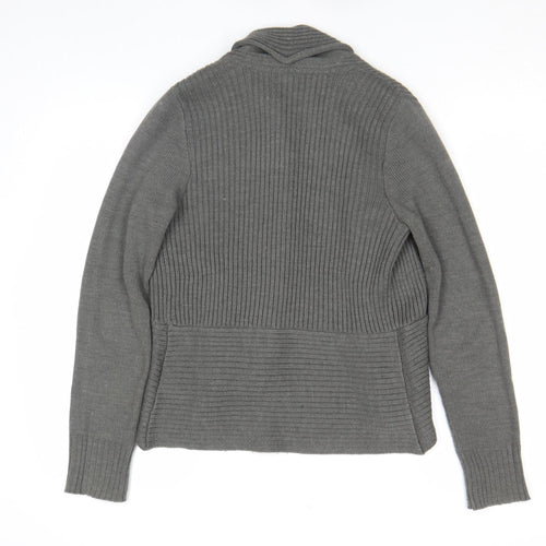 H&M Women’s Grey Ribbed Knit Long Sleeve Cardigan Size S