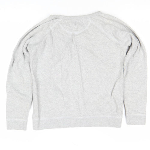Maison Labiche Girls Grey Cotton Embroidered Pullover Sweatshirt S