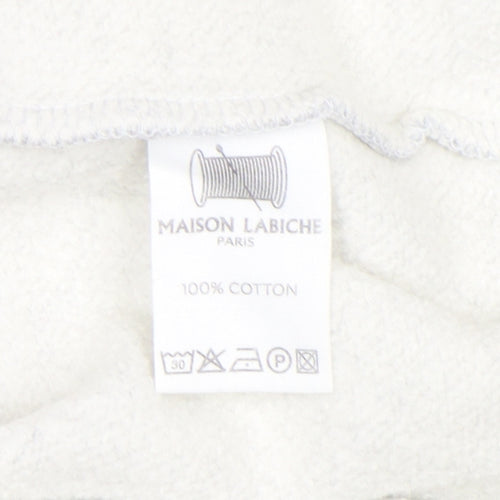 Maison Labiche Girls Grey Cotton Embroidered Pullover Sweatshirt S